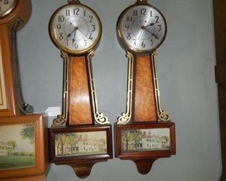 #5 $95 - Lot of (5) Banjo Clocks - Naval, Brown, and (3) Plantation Clocks 