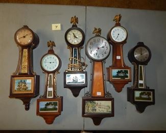 #7 $150 - Lot of (6) Banjo Clocks - Ship, Plantation, Ship, and (3) Plantation clocks