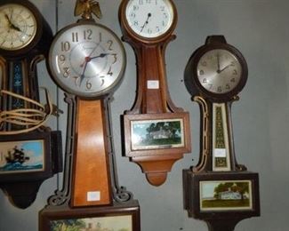#7 $150 - Lot of (6) Banjo Clocks - Ship, Plantation, Ship, and (3) Plantation clocks