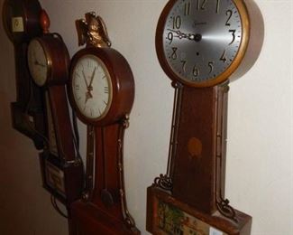 #10 $100 - Lot of (4) Banjo Clocks - Sessions Plantation, Seth Thomas, United, Sessions Washington Silhouette