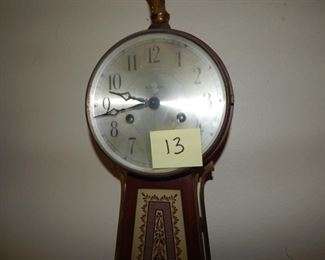 #13 $100 - Lot of (4) Banjo Clocks - Seth Thomas Ship, Seth Thomas, Carriage, and Gilbert Floral