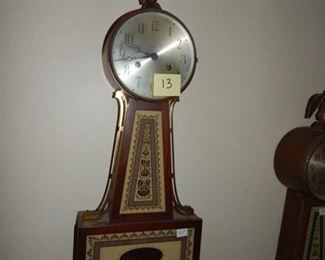 #13 $100 - Lot of (4) Banjo Clocks - Seth Thomas Ship, Seth Thomas, Carriage, and Gilbert Floral