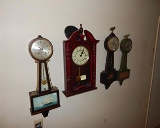 #14 $95 - Lot of (4) Clocks - Seth Thomas Naval, Stratford Westminster Chime, Ingraham Floral, and Green Gilbert 