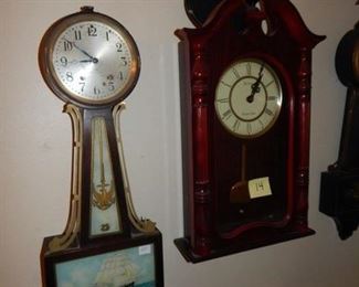 #14 $95 - Lot of (4) Clocks - Seth Thomas Naval, Stratford Westminster Chime, Ingraham Floral, and Green Gilbert 