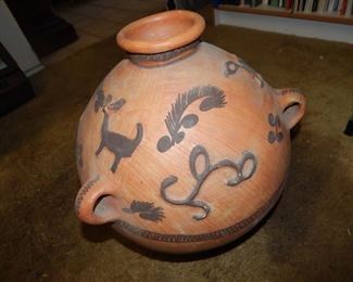 #26 $75 - Native American 3 Handled Jug/Pot. 16" high 15" wide