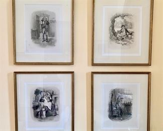 185. Set of 4 Charles Dickens Etchings, $ 800.00