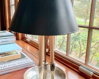 41. Tri-Candle Lamp w/ Silver Base (28''), $ 120.00