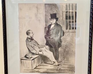 180. Print of Two Men, One in a Tophat, $ 600.00