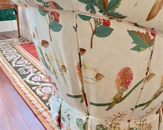 56. O. Henry House Floral Upholstered Tufted Barrel Chair w/ Down Cushion (32'' x 35'' x 34''), $ 650.00
