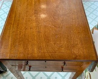 147. Antique 2 Drawer Drop Leaf (8'') Accent Table on Casters (16'' x 18'' x 30''), $ 900.00