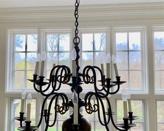 155. Pair of 18 Light Antique Brass Chandelier, $ 3,200.00 ea.