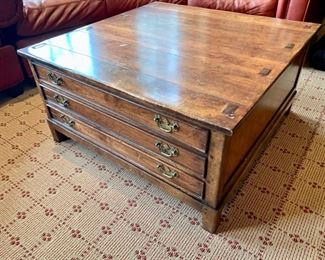 102. Plank Top 6 Drawer Coffee Table (36'' x 36'' x 18''), $ 500.00
