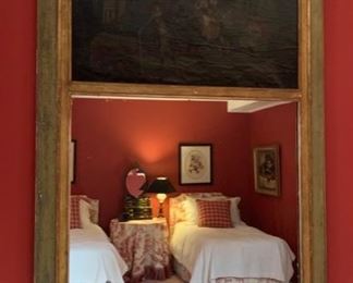 131. Antique Mirror (33'' x 63'') w/ Oil Painting (26'' x 21''), $ 950.00