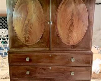 178. Chest of Drawers w/ Cabinet & Oval Inserts, $ 2,600.00