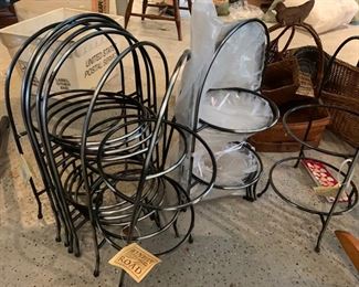212. 10 Black Metal Plate Stands, $5 ea.
