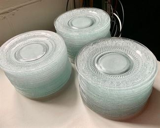 165. 60 Cut Glass Dinner Plates, $3 ea.