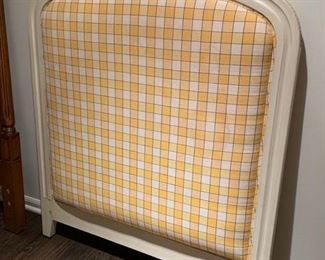 169. Carved Wood Framed Upholstered Twin Headboard, $ 125.00