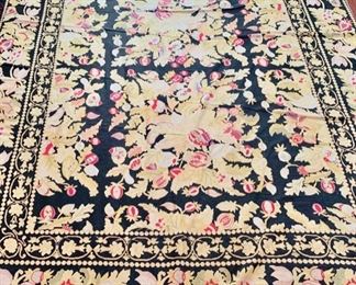 156. Stark Black & Gold Aubusson Rug (112'' x 92''), $ 1,800.00