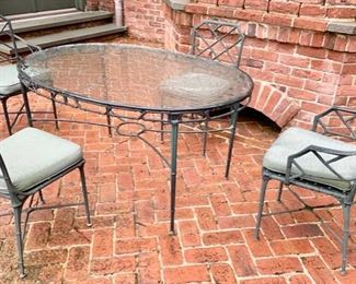 140. Brown Jordon Oval Plexiglass Outdoor Table, $ 800.00