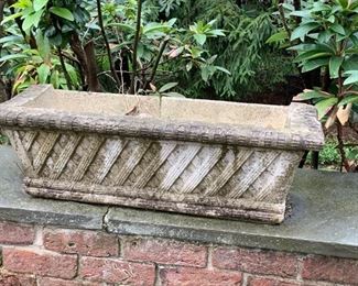 198. Pair of Rectangular Cement Planters (As Is), $ 120.00