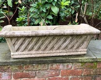 198. Pair of Rectangular Cement Planters (As Is), $ 120.00