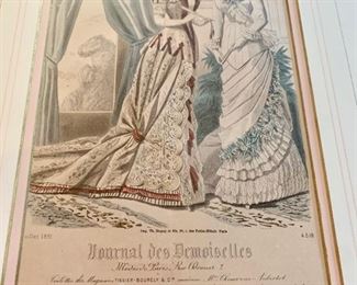 184. Set of 4 Vintage French Fashion Colored Prints (15" x 17") $ 480.00