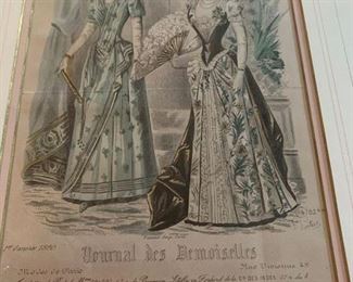 184. Set of 4 Vintage French Fashion Colored Prints (15" x 17") $ 480.00