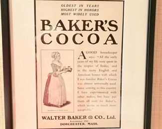22. Vintage "Baker's Cocoa" Print, $ 60.00