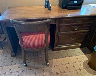 100. 3 Shearling Collection 4 Drawer Desks w/ Corner Connector Piece (66'' x 30'' x 31''), $ 450.00 ea,