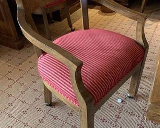 95. 4 Upholstered Armchairs w/ Wood Base on Casters (22'' x 22'' x 34''), $ 900.00