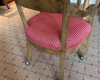 95. 4 Upholstered Armchairs w/ Wood Base on Casters (22'' x 22'' x 34''), $ 900.00