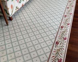 63. Sage & Cream Lattice Design with Floral Border Rug (229'' x 195''), $ 1,800.00