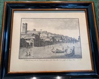 53. Set of 3 Maitland Smith Italian Araneo River Scenery Etchings (25'' x 21''), $ 580.00