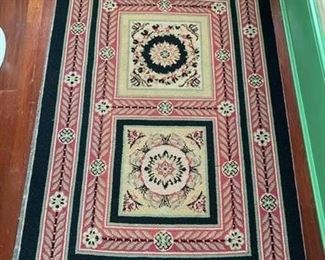 68. Black, Red & Sage Design Rug (53'' x 35''), $ 75.00