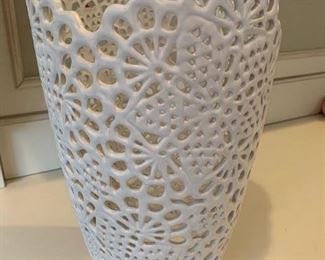 76. White Ceramic Waste Basket (16''), $ 60.00
