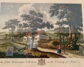 32. Antique Colored Print of Pastoral Scene "The Park House in the County of Kent", $ 375.00