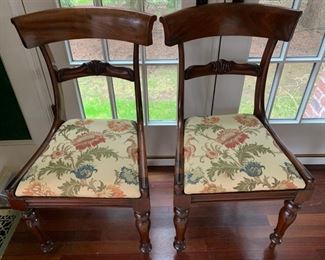 136. Pair of Antique Upholstered Side Chairs (20'' x 19'' x 34''), $ 250.00