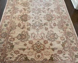 88. Hand Knotted Tan, Rose & Sage Area Rug (110'' x 73''), $ 1,100.00