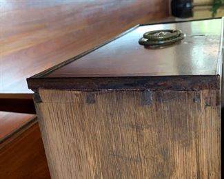 13. 5 Drawer Mahogany Sideboard w/ Glass Protective Cover (51'' x 22'' x 36'') $ 1,500.00