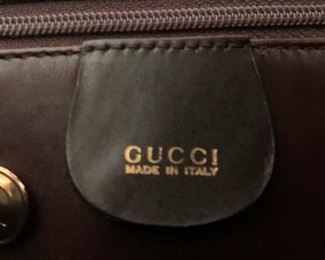 Gucci Brown Skin Handbag w/ Brass Detail (very good condition) (8'' x 7'') $400