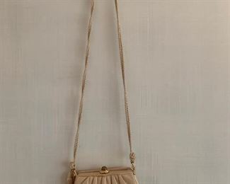 Judith Leiber Cream Textured Bag (good condition) (7'' x 6'') $150