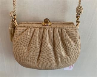 Judith Leiber Cream Textured Bag (good condition) (7'' x 6'') $150