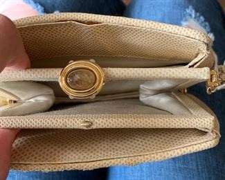 Judith Leiber Cream Textured Bag (good condition) (7'' x 6'') $150