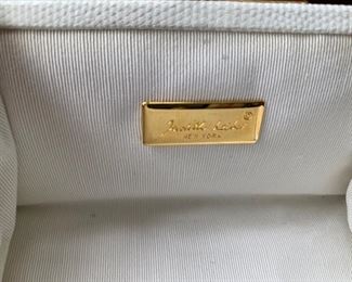 Judith Leiber White Structural Bag (worn condition) (6'' x 6'') $110