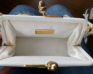 Judith Leiber White Structural Bag (worn condition) (6'' x 6'') $110
