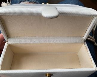 Judith Leiber White Structural Bag (worn condition) (6'' x 6'') $110