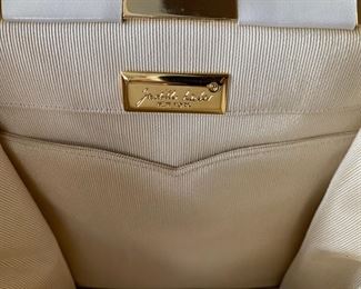 Judith Leiber Cream Textured Handbag (very good condition) (8'' x 9.5'') $600