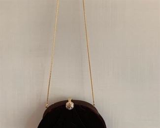 Judith Leiber Brown Velvet Evening Bag (very good condition) (8'' x 6'') $220
