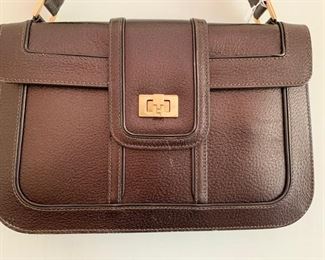 Lambertson Truex Brown Leather Handbag w/ Adjustable Shoulder Strap (12'' x 8'') $160
