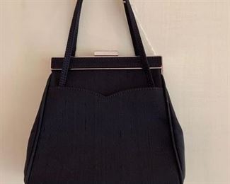 Suarez Navy Shantung Silk Handbag (7'' x 7'') $60